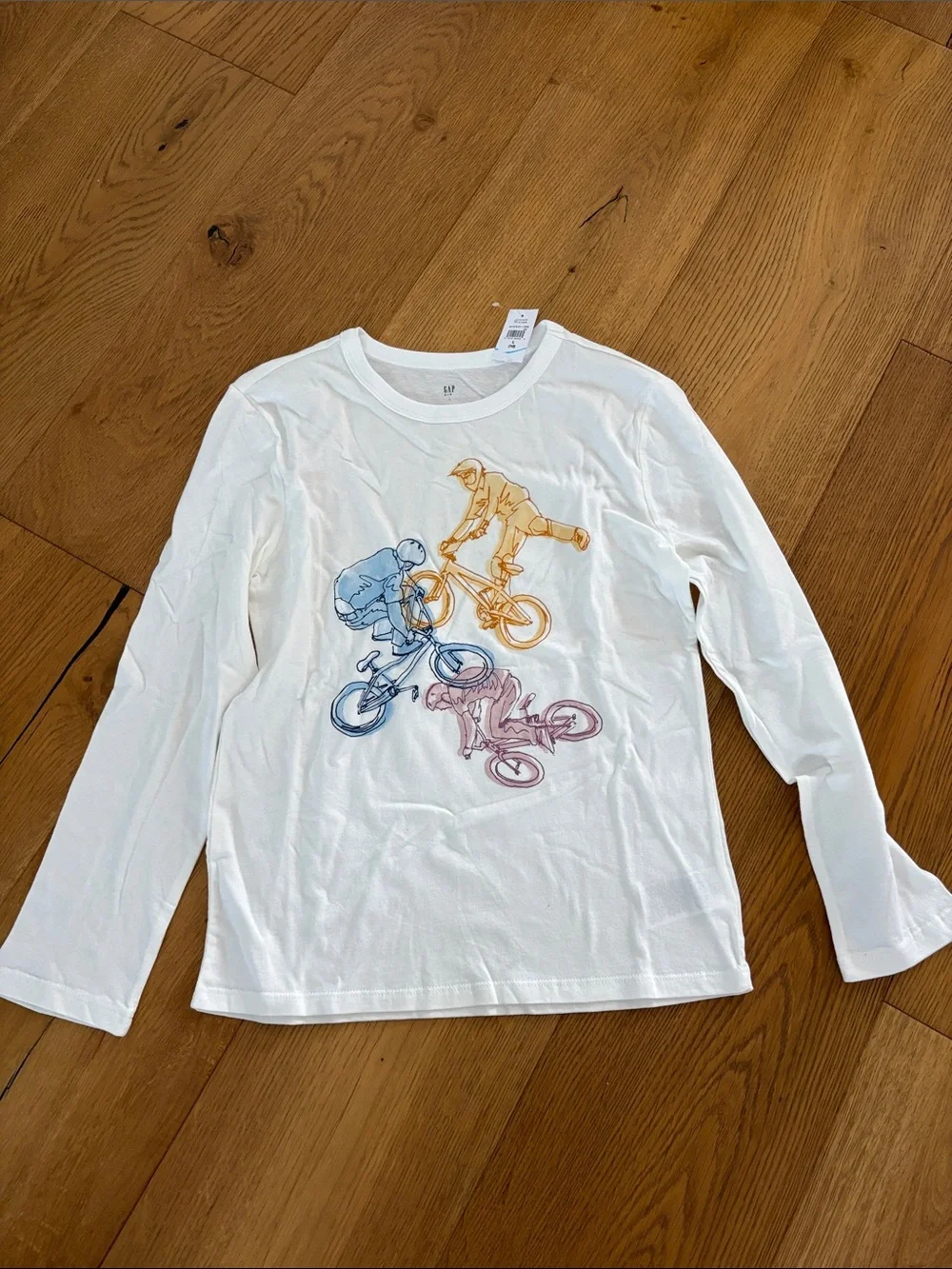 GAP Boys White Long-Sleeve Tee, size L 10 Large